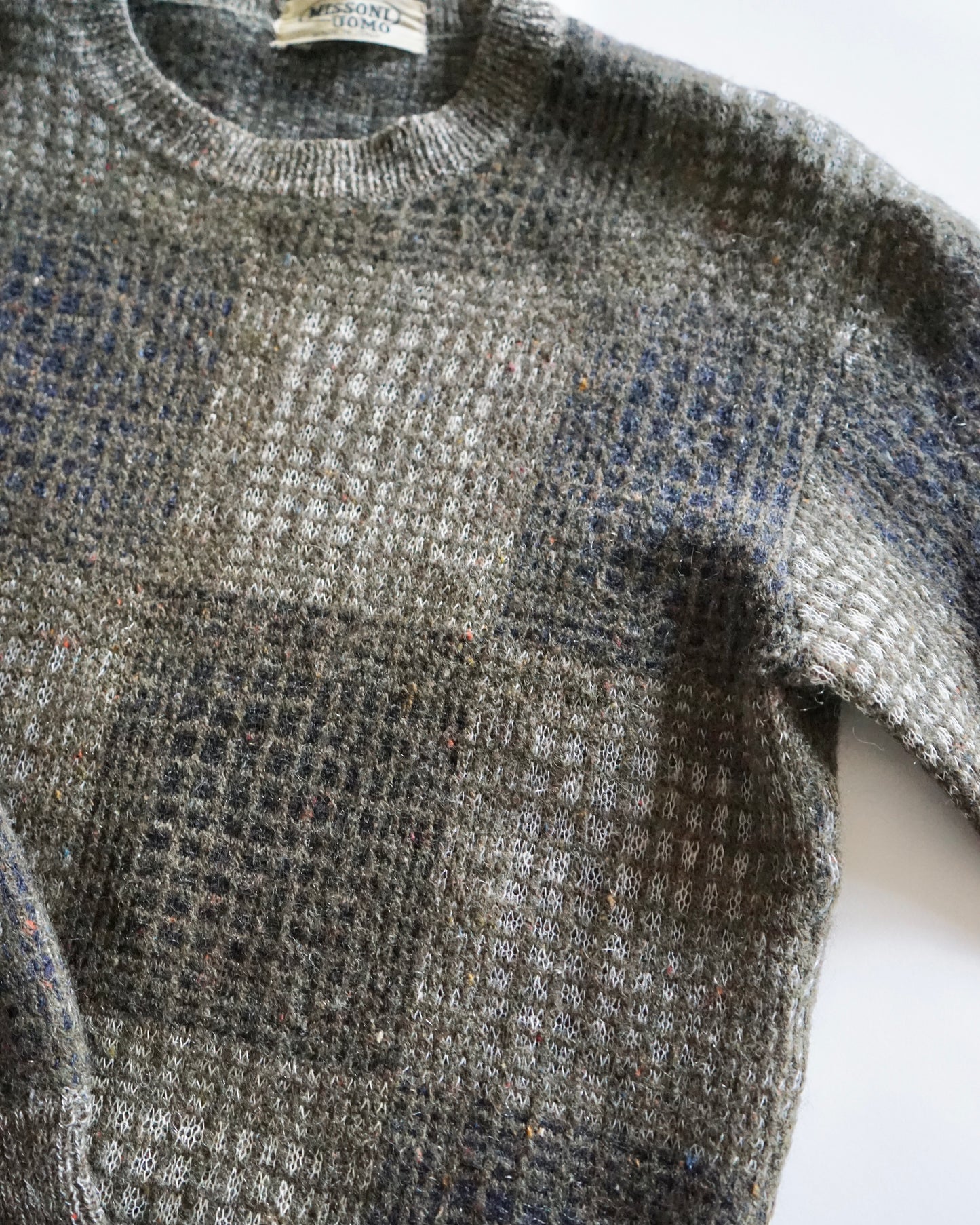 80~90s MISSONI UOMO block pattern knit