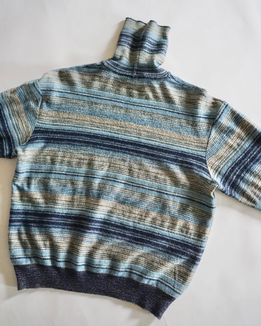 90s MISSONI SPORT border turtleneck knit