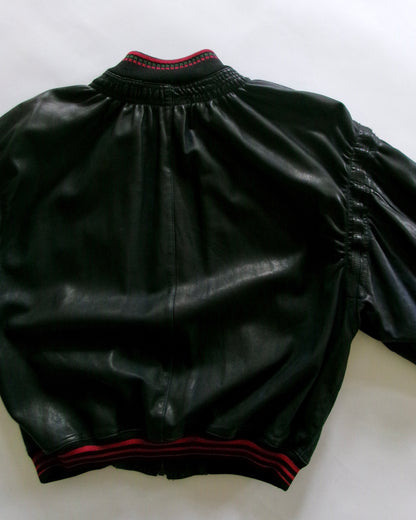 90s Marithe Francois Girbaud leather bomber jacket