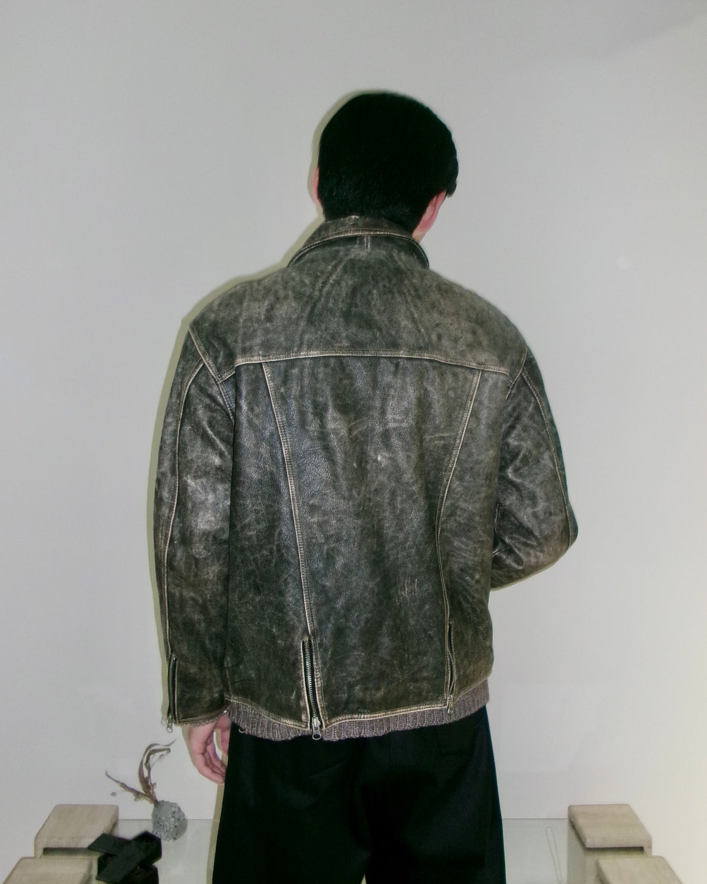 90s Marithe Francois Girbaud leather trucker jacket