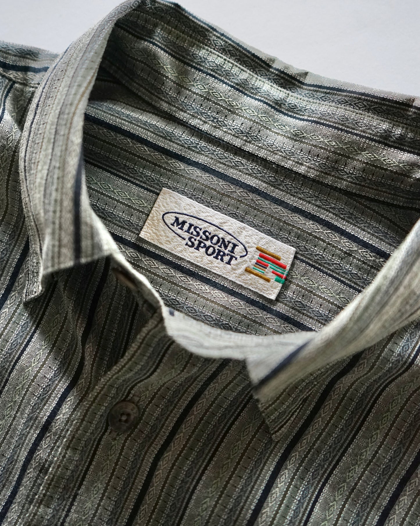 90s MISSONI SPORT geometric stripe shirt