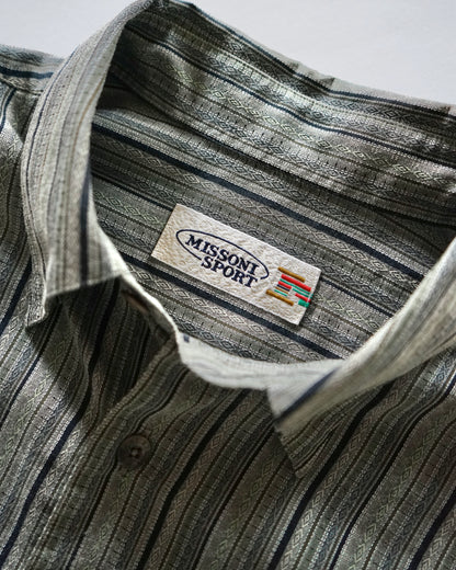 90s MISSONI SPORT geometric stripe shirt