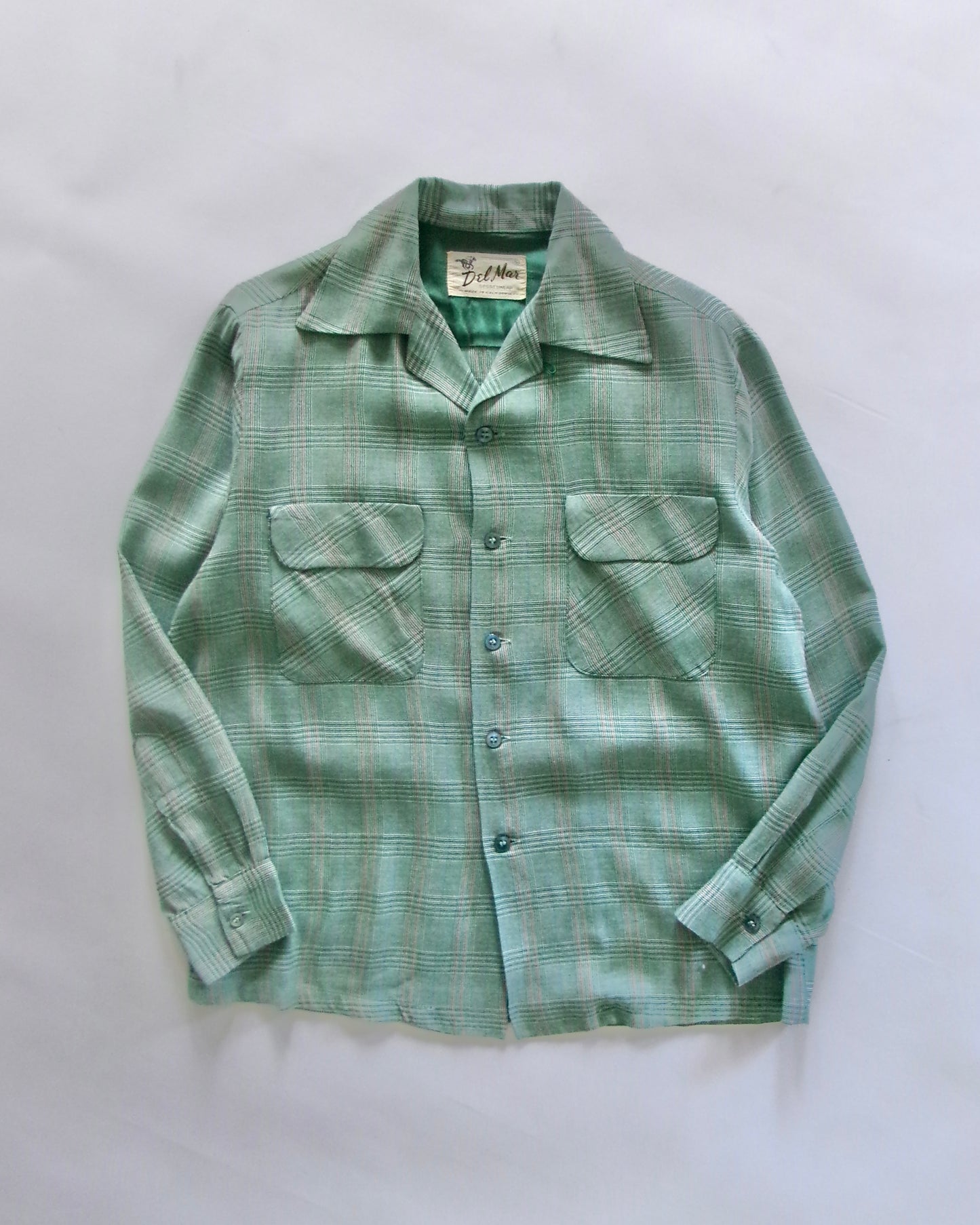 50s DEL MAR SPORTSWEAR rayon check shirt