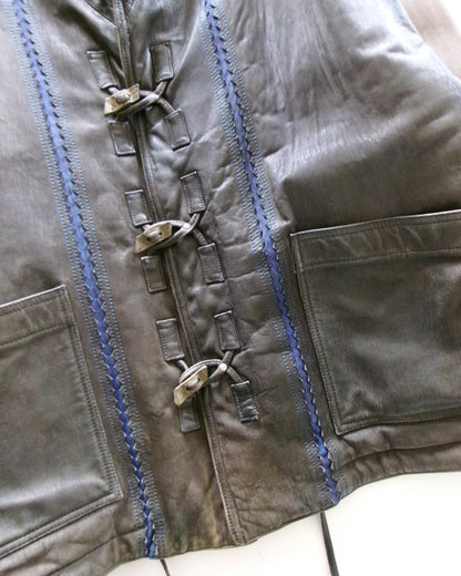 80~90s Marithe Francois Girbaud leather toggle  jacket