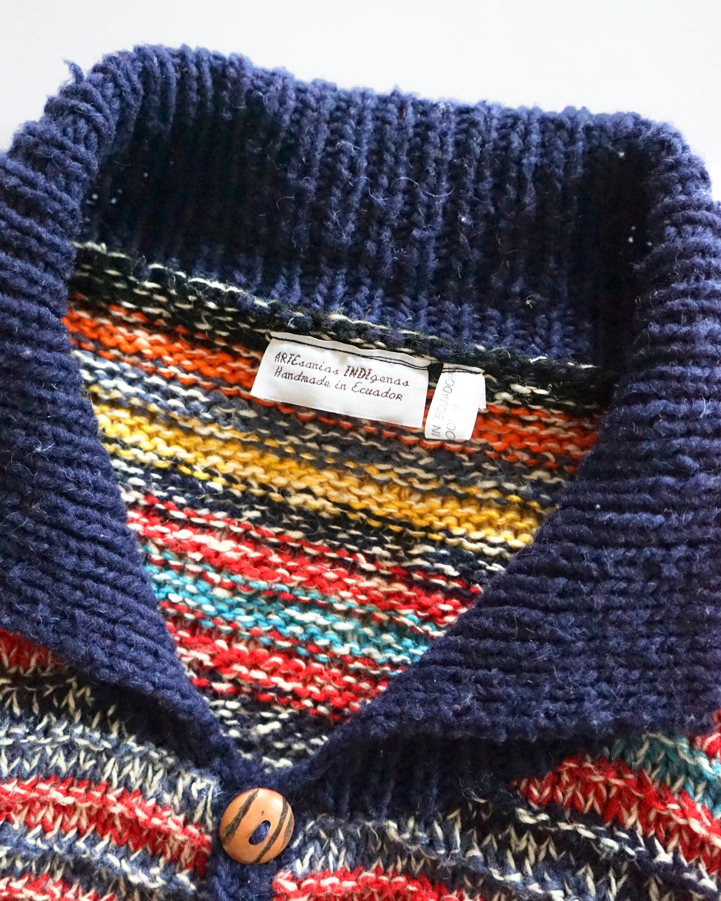 80-90s border Ecuador Hand made knit cardigan