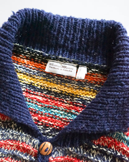 80-90s border Ecuador Hand made knit cardigan