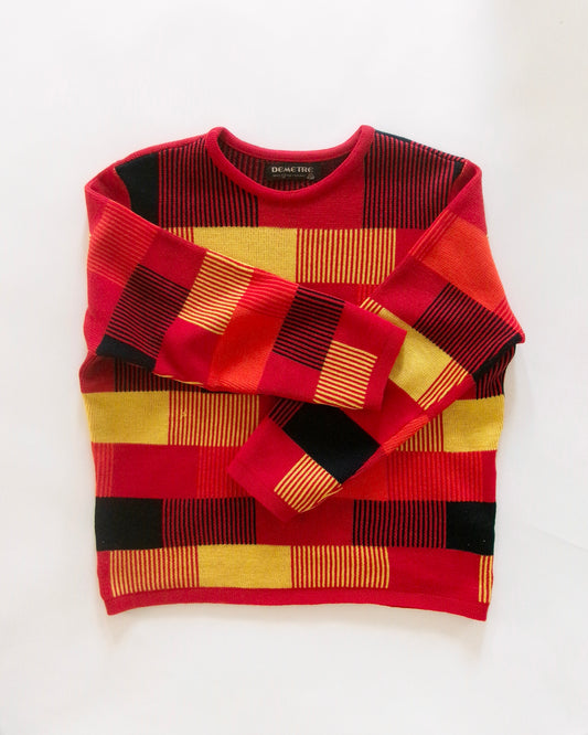 90s DEMETRE geometric pattern knit