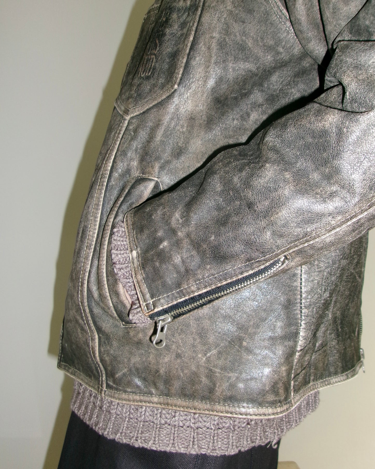 90s Marithe Francois Girbaud leather trucker jacket