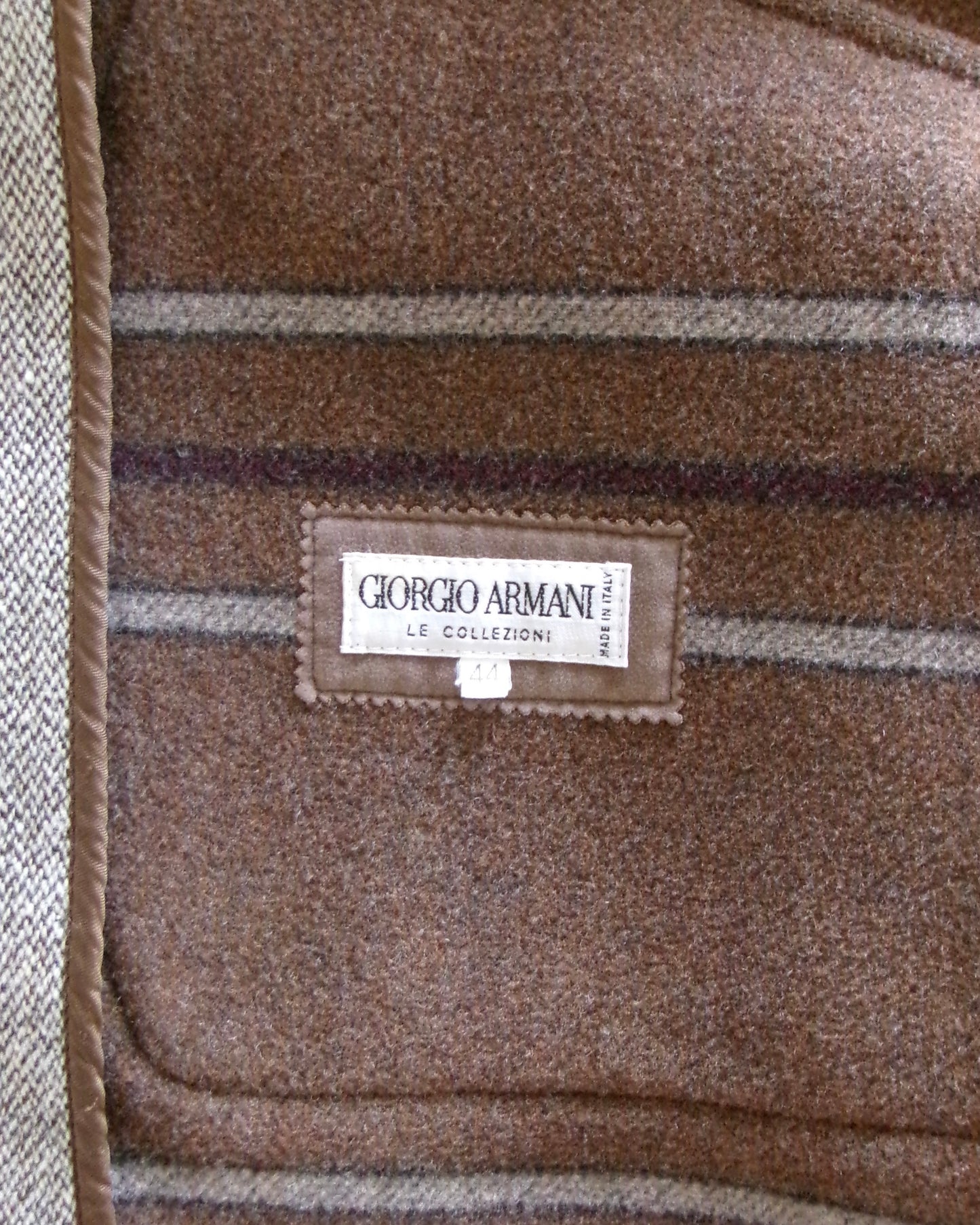90s GIORGIO ARMANI-LE COLLEZONI special fabric wool coat made in italy