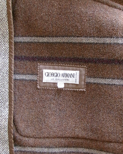 90s GIORGIO ARMANI-LE COLLEZONI special fabric wool coat made in italy