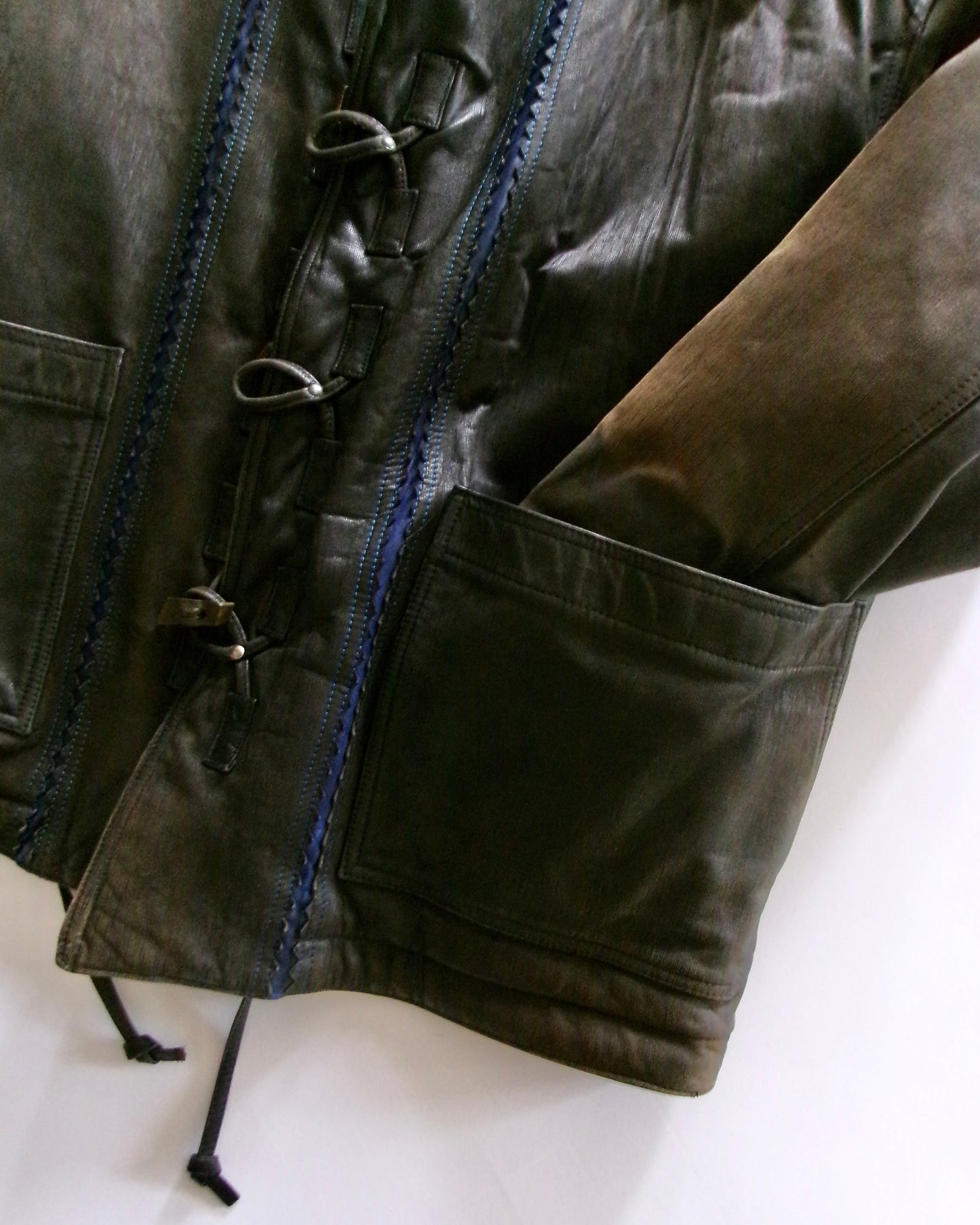 80~90s Marithe Francois Girbaud leather toggle  jacket