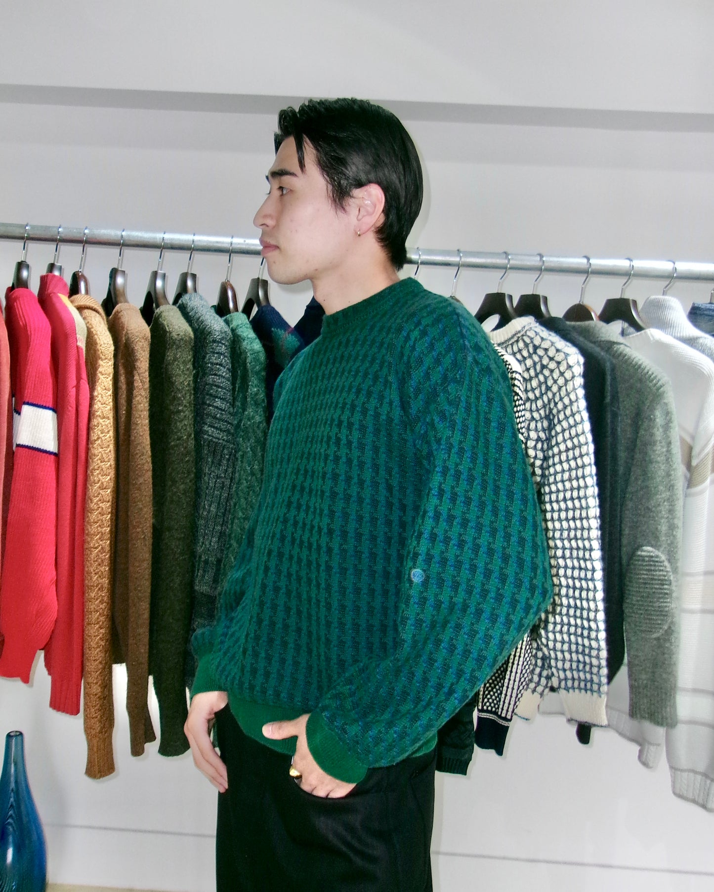 90s Pendleton houndstooth pattern cotton knit