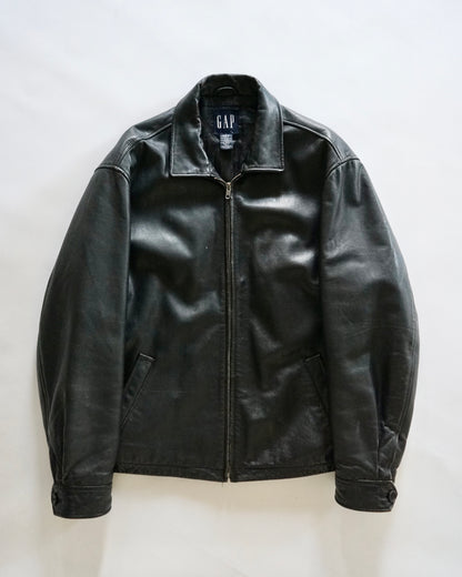 90s old gap zip up leather blouson