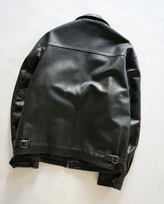 90s old gap zip up leather blouson