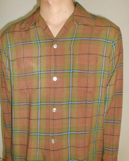 TOWNCRAFT rayon check shirt