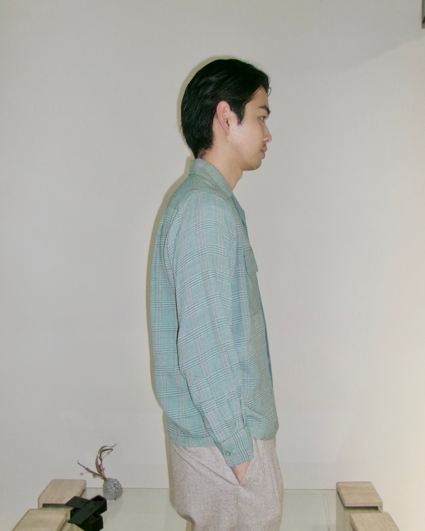 50s DEL MAR SPORTSWEAR rayon check shirt