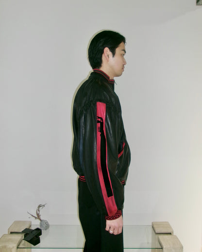 90s Marithe Francois Girbaud leather bomber jacket