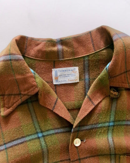TOWNCRAFT rayon check shirt