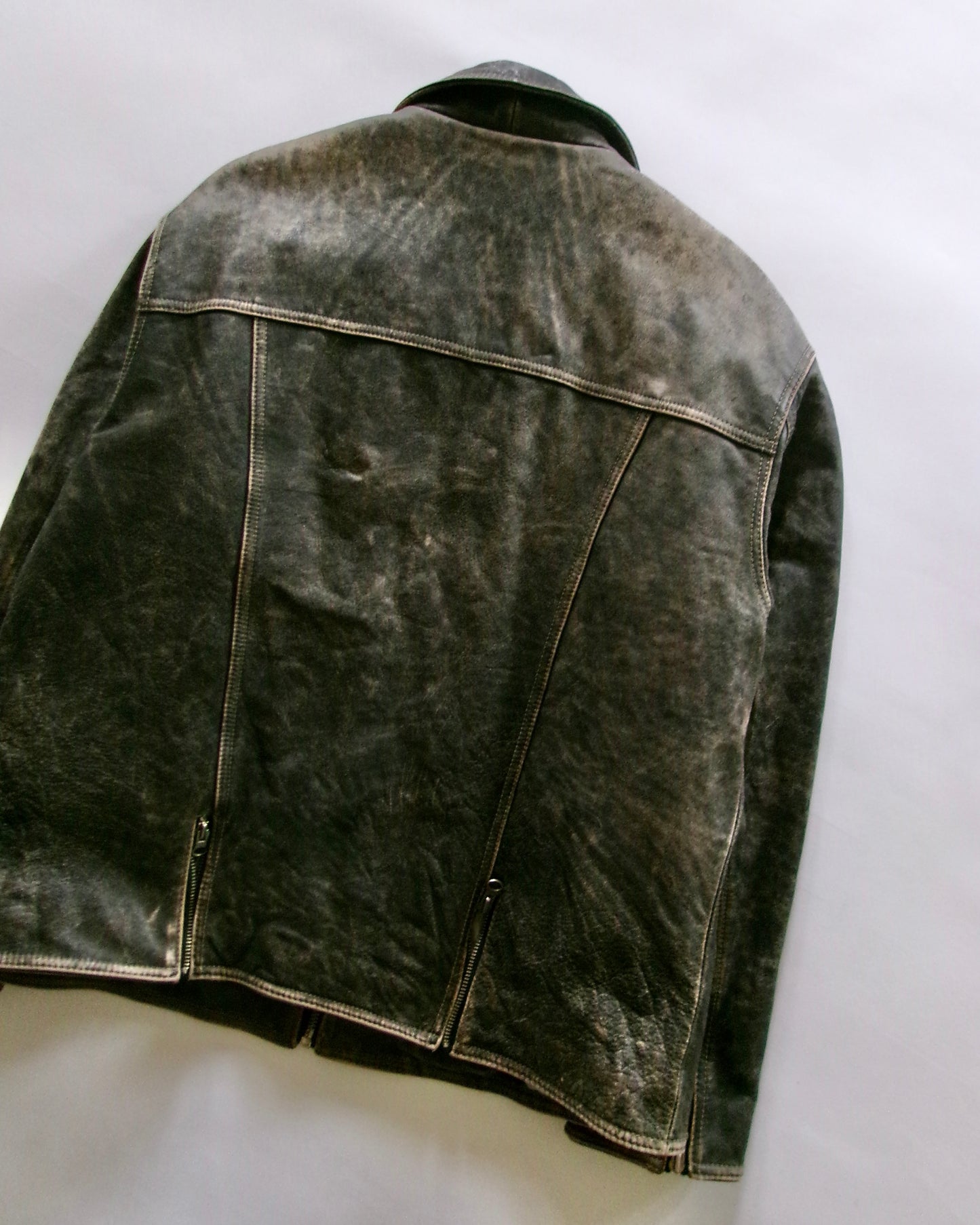 90s Marithe Francois Girbaud leather trucker jacket
