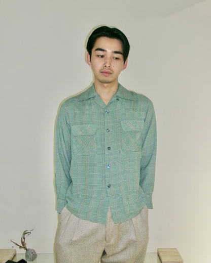 50s DEL MAR SPORTSWEAR rayon check shirt
