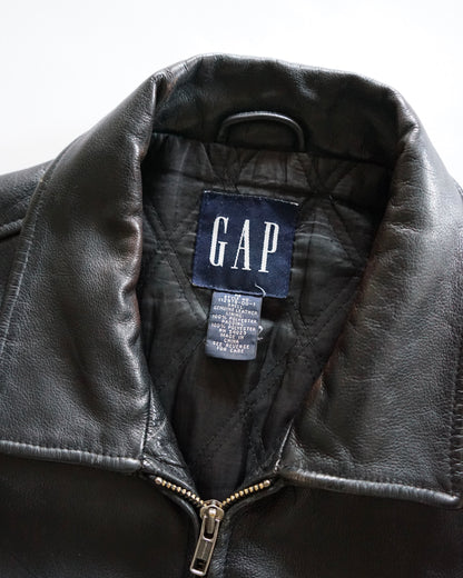 90s old gap zip up leather blouson