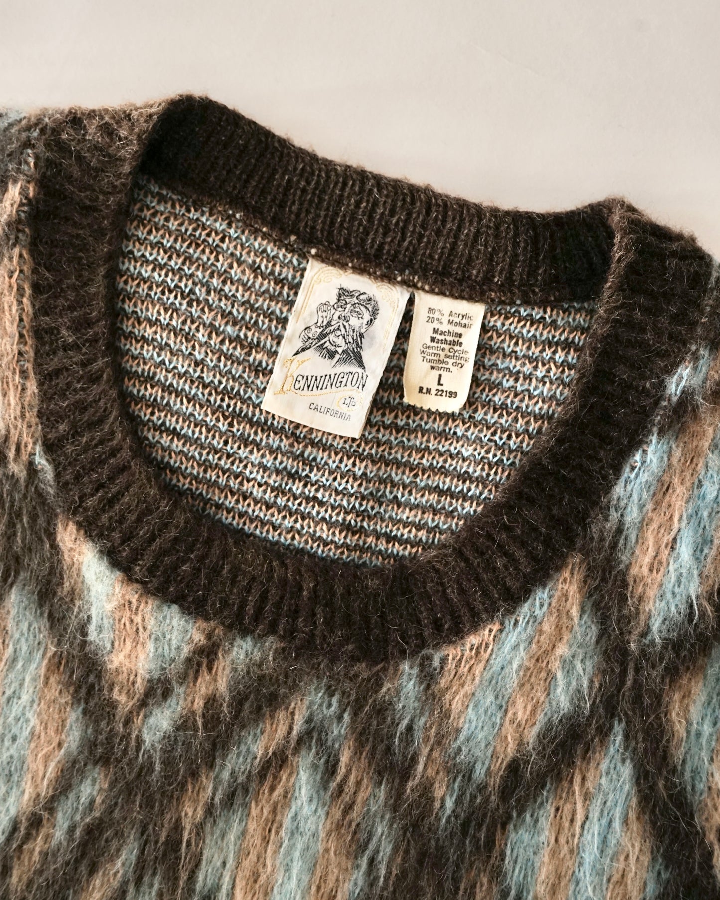 70s KENNINGTON diamond pattern mohair vest