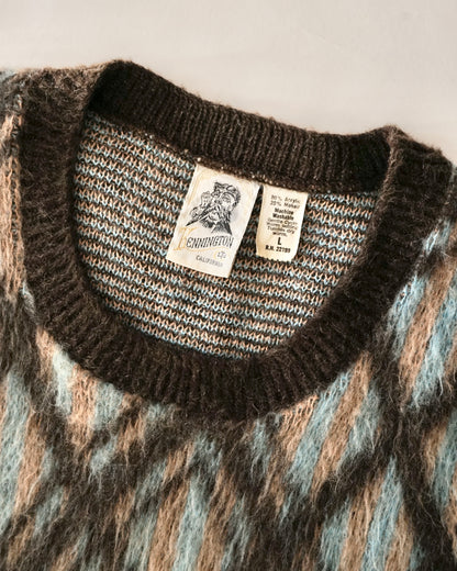 70s KENNINGTON diamond pattern mohair vest