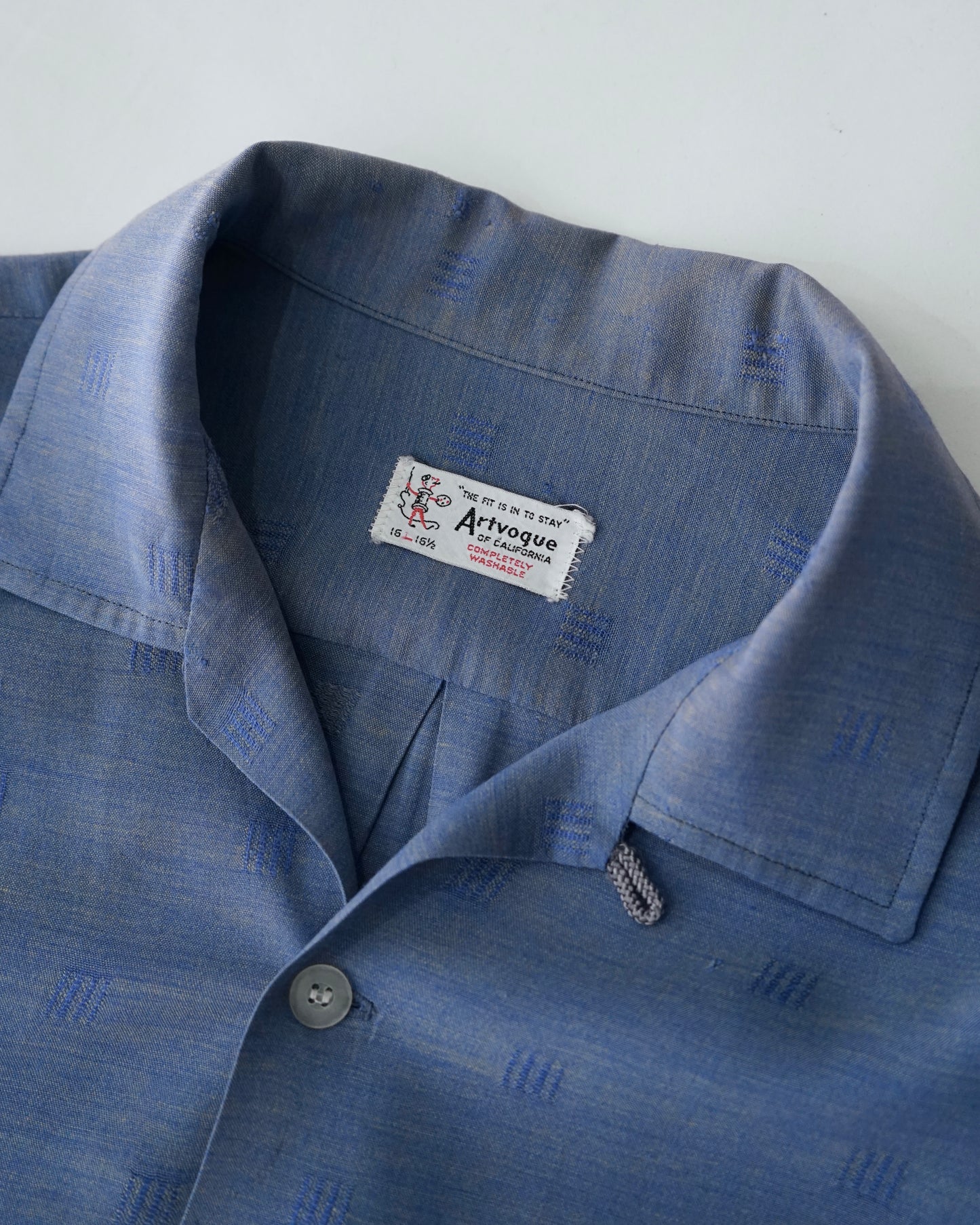 50s Jacquard Weave Rayon Shirt