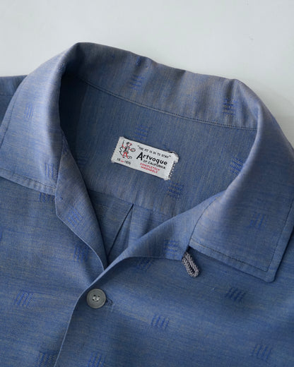 50s Jacquard Weave Rayon Shirt