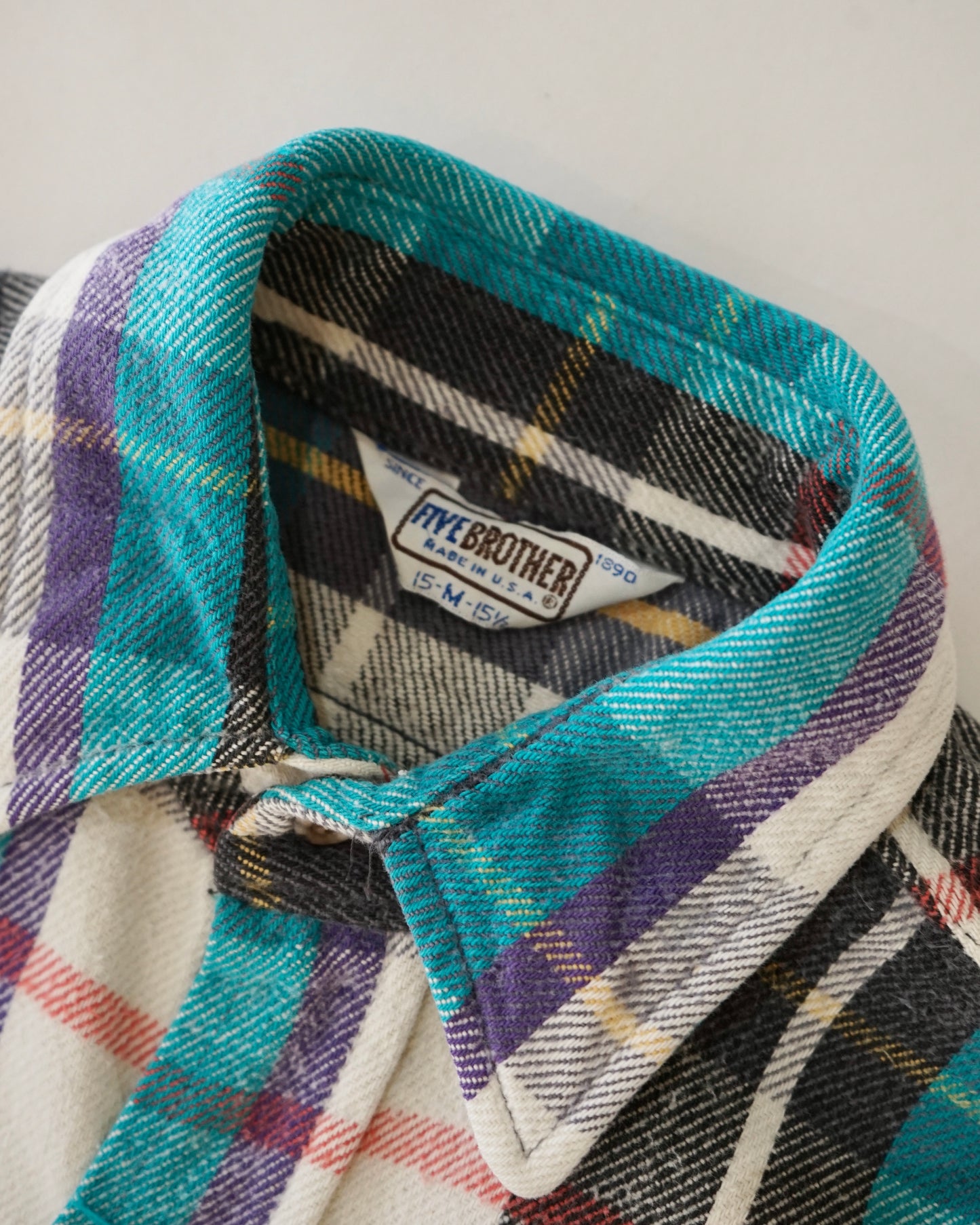 80s【FIVE BROTHER】L/S Flannel Shirt USA製