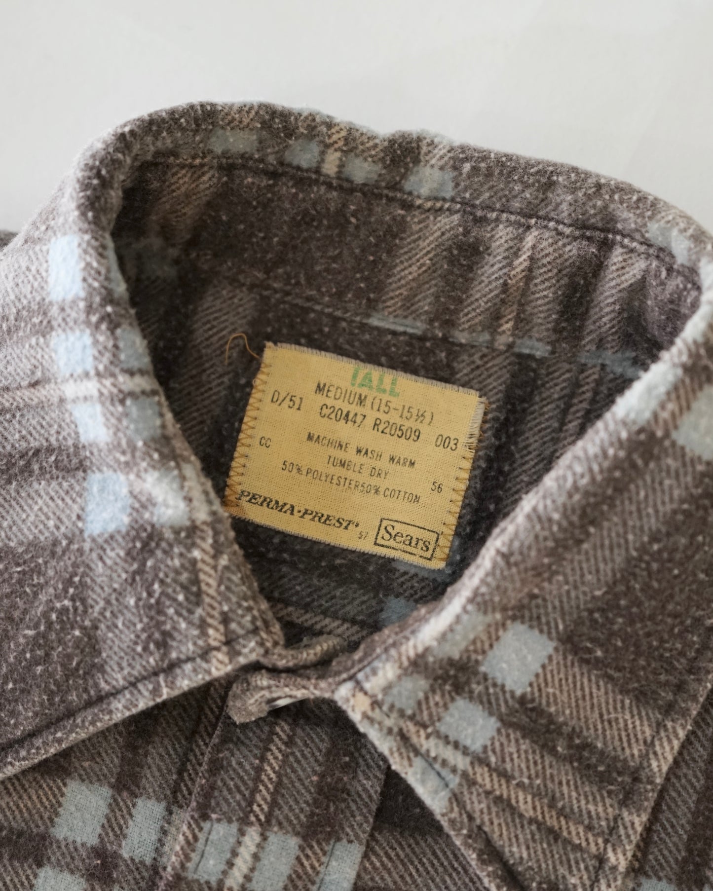 70s Sears L/S Print Flannel Shirt