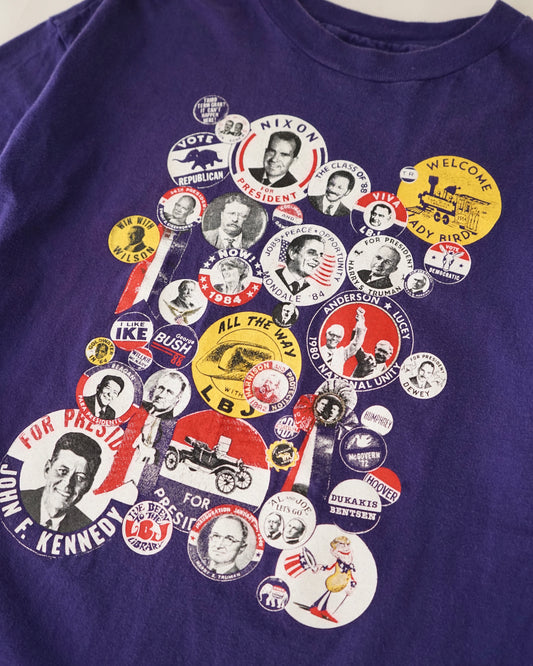 90s Political Campaign Buttons Print T-Shirt / Made in USA