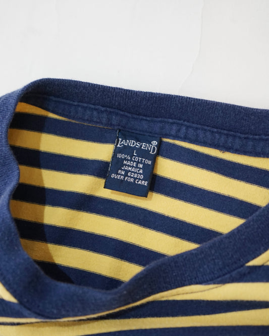 LAND'S END fine stripe pocket tee