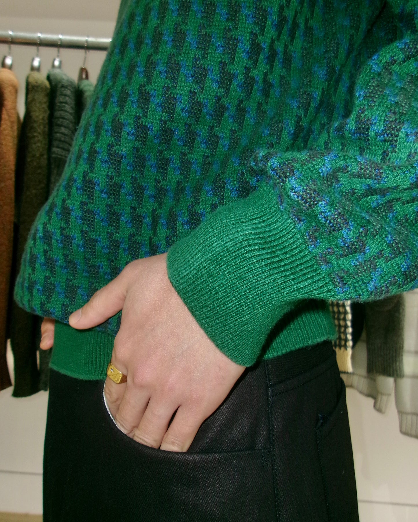 90s Pendleton houndstooth pattern cotton knit