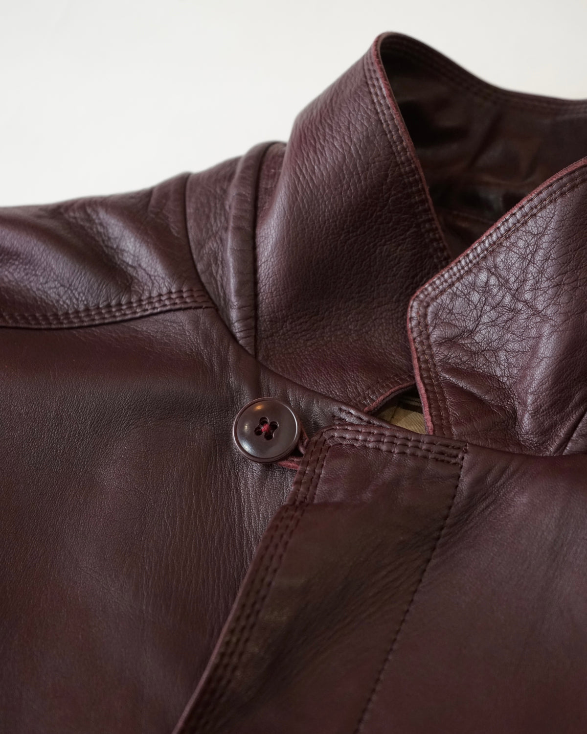 80-90s Made in France Burgundy Leather Blouson