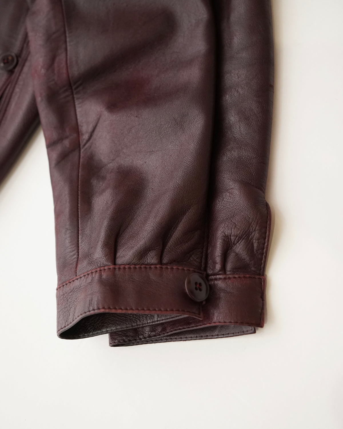 80-90s Made in France Burgundy Leather Blouson