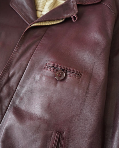 80-90s Made in France Burgundy Leather Blouson