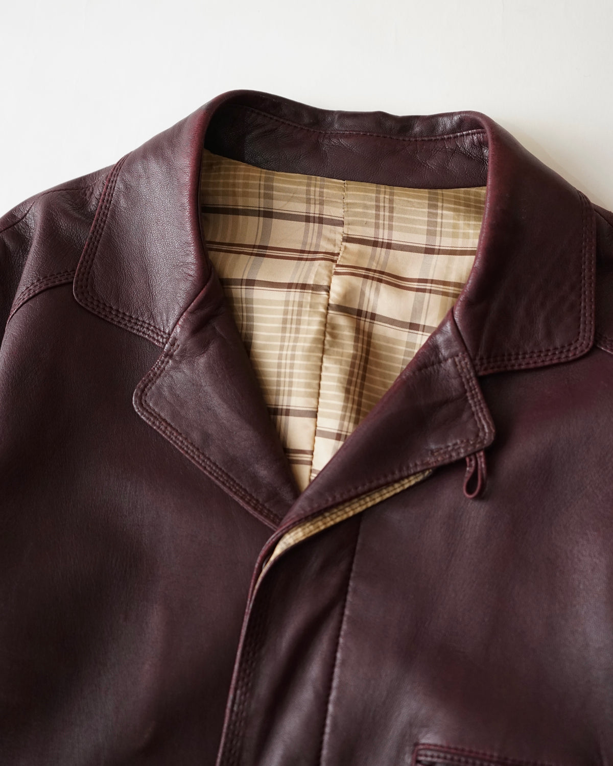 80-90s Made in France Burgundy Leather Blouson