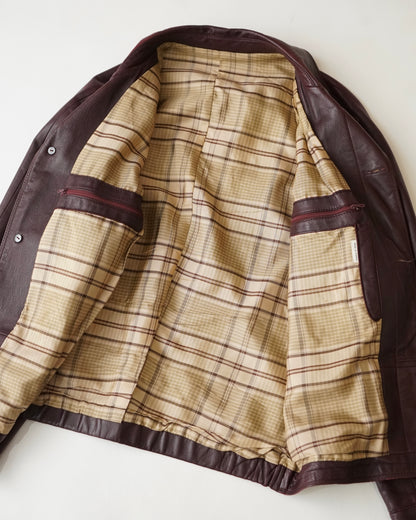 80-90s Made in France Burgundy Leather Blouson
