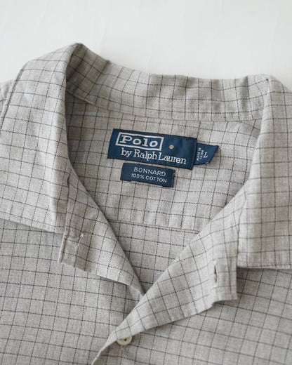 90s Polo Ralph Lauren “BONNARD” Windowpane Cotton Shirt