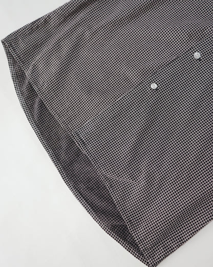 1960s Balsam Black Micro Check 3-Point Button Down Shirt