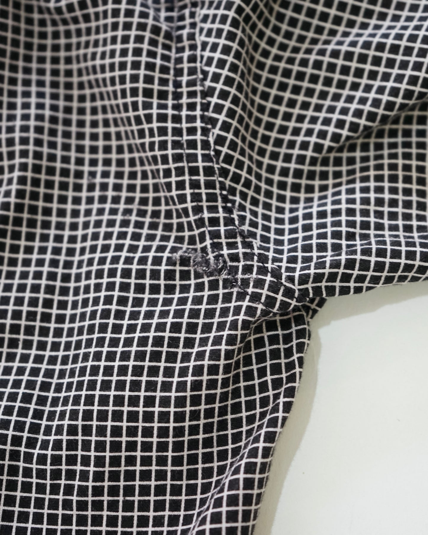 1960s Balsam Black Micro Check 3-Point Button Down Shirt