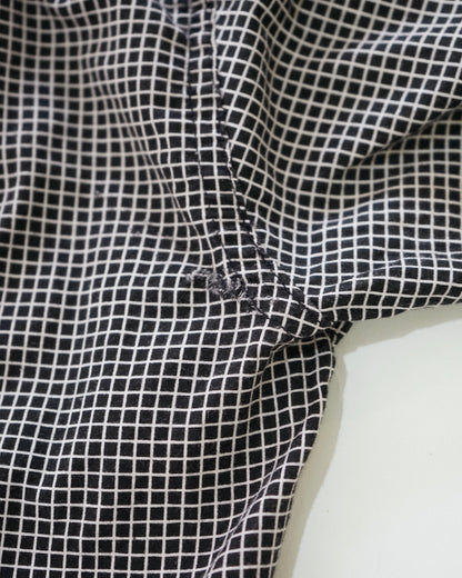 1960s Balsam Black Micro Check 3-Point Button Down Shirt