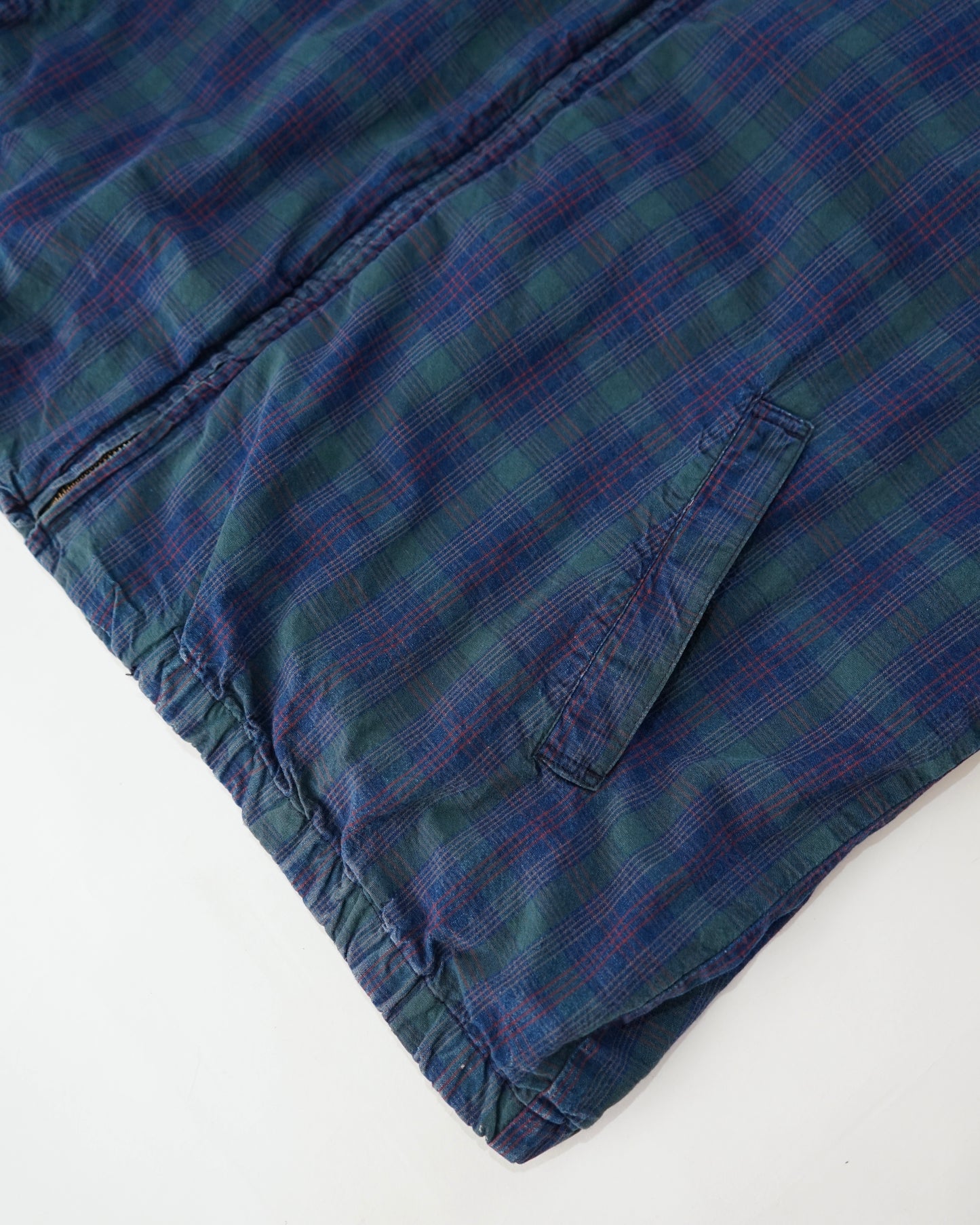 90s Eddie Bauer Black Watch Plaid Cotton Swing Top Made in USA