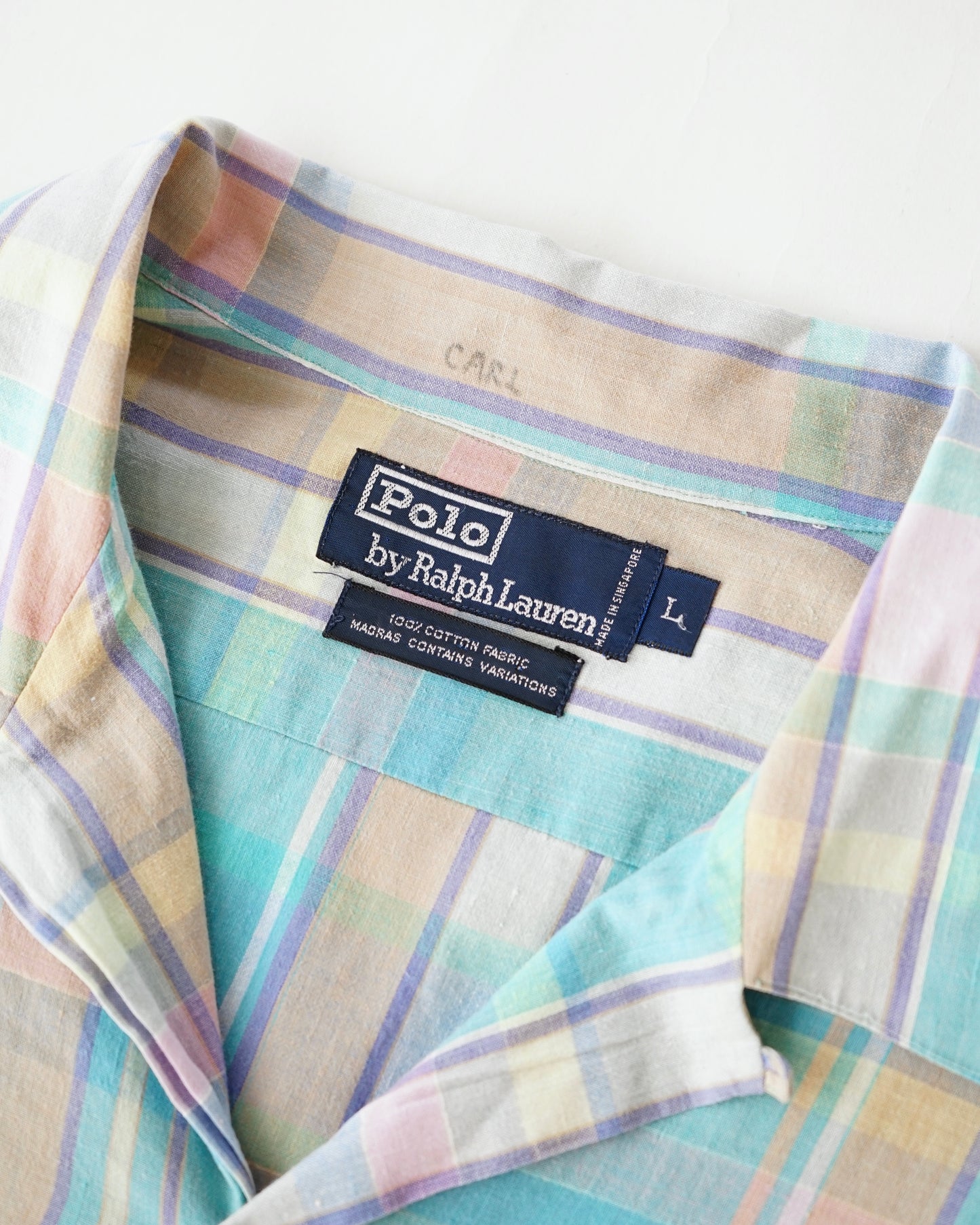 Polo by Ralph Lauren Pastel Madras Open Collar Shirt