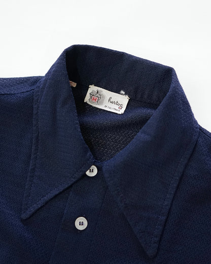 1970s Herton’s California Nylon Knit Polo Shirt – Royal Blue