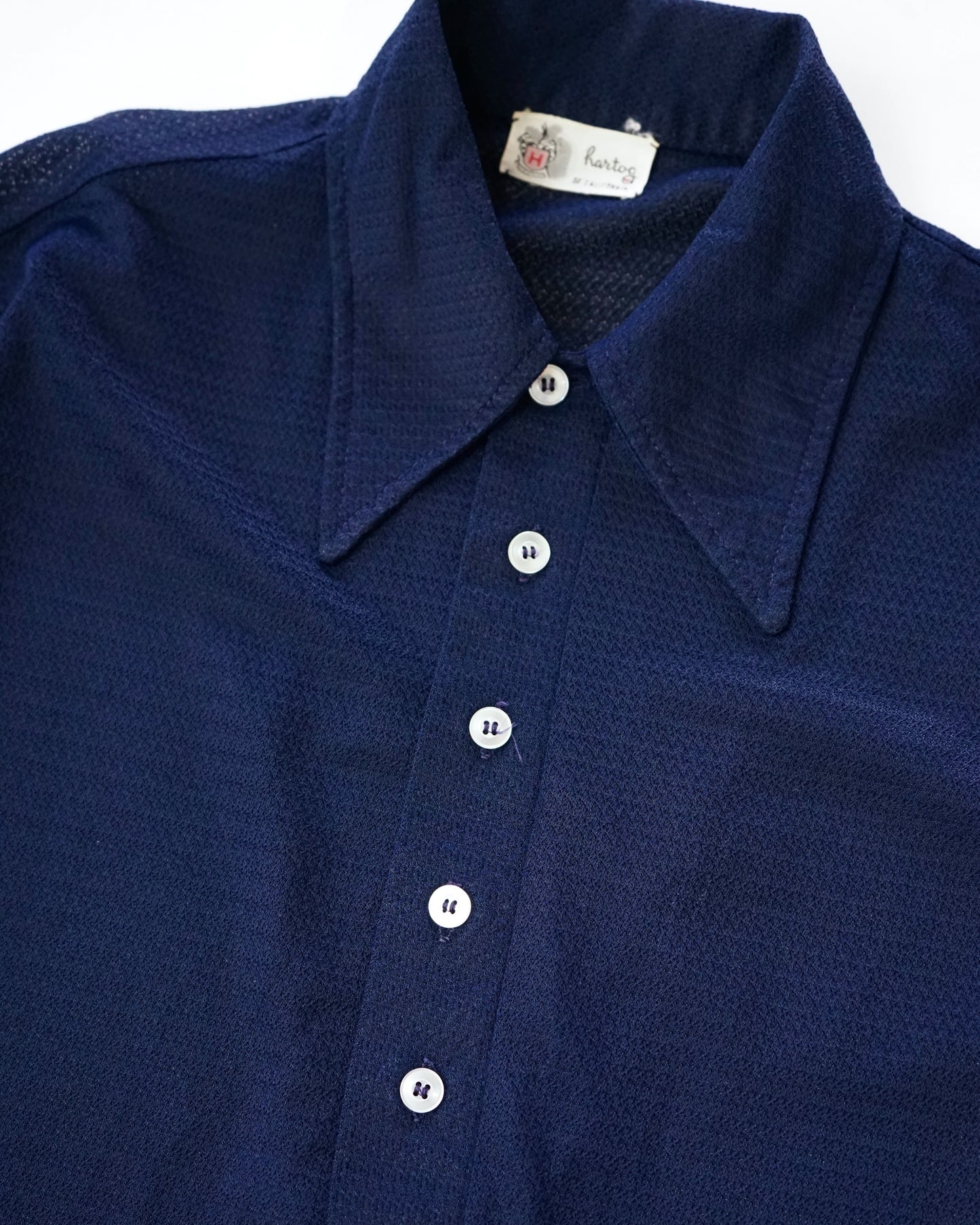1970s Herton’s California Nylon Knit Polo Shirt – Royal Blue