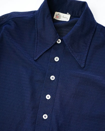 1970s Herton’s California Nylon Knit Polo Shirt – Royal Blue