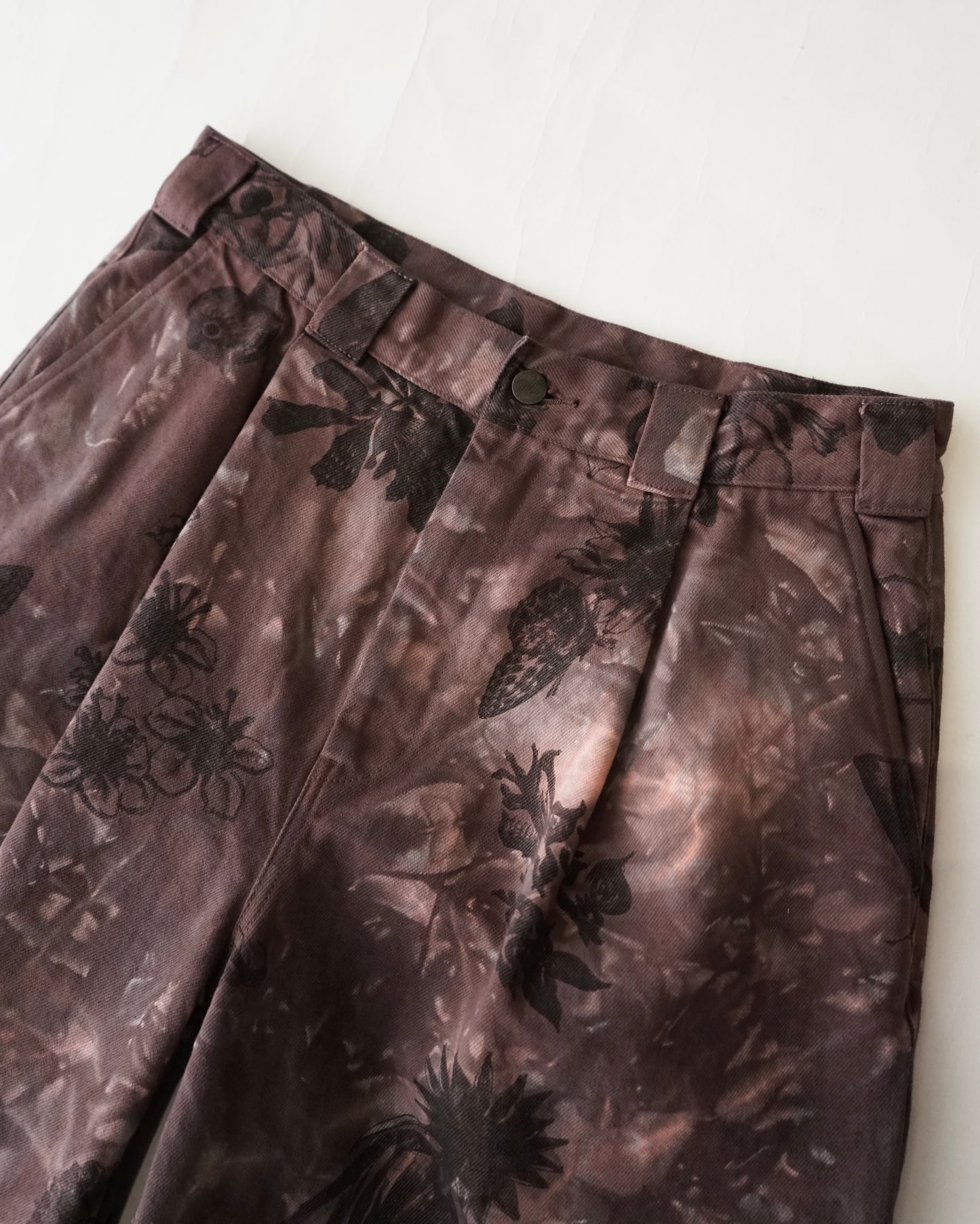 kiivu SHORT PANTS - Hand Drawing SUMI Printing + overdye