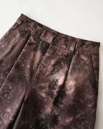 kiivu SHORT PANTS - Hand Drawing SUMI Printing + overdye